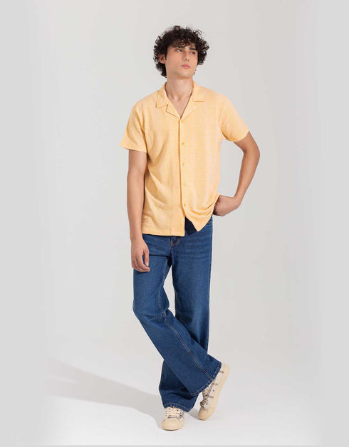 JACQUARD BUTTONDOWN SAFARI SHIRT